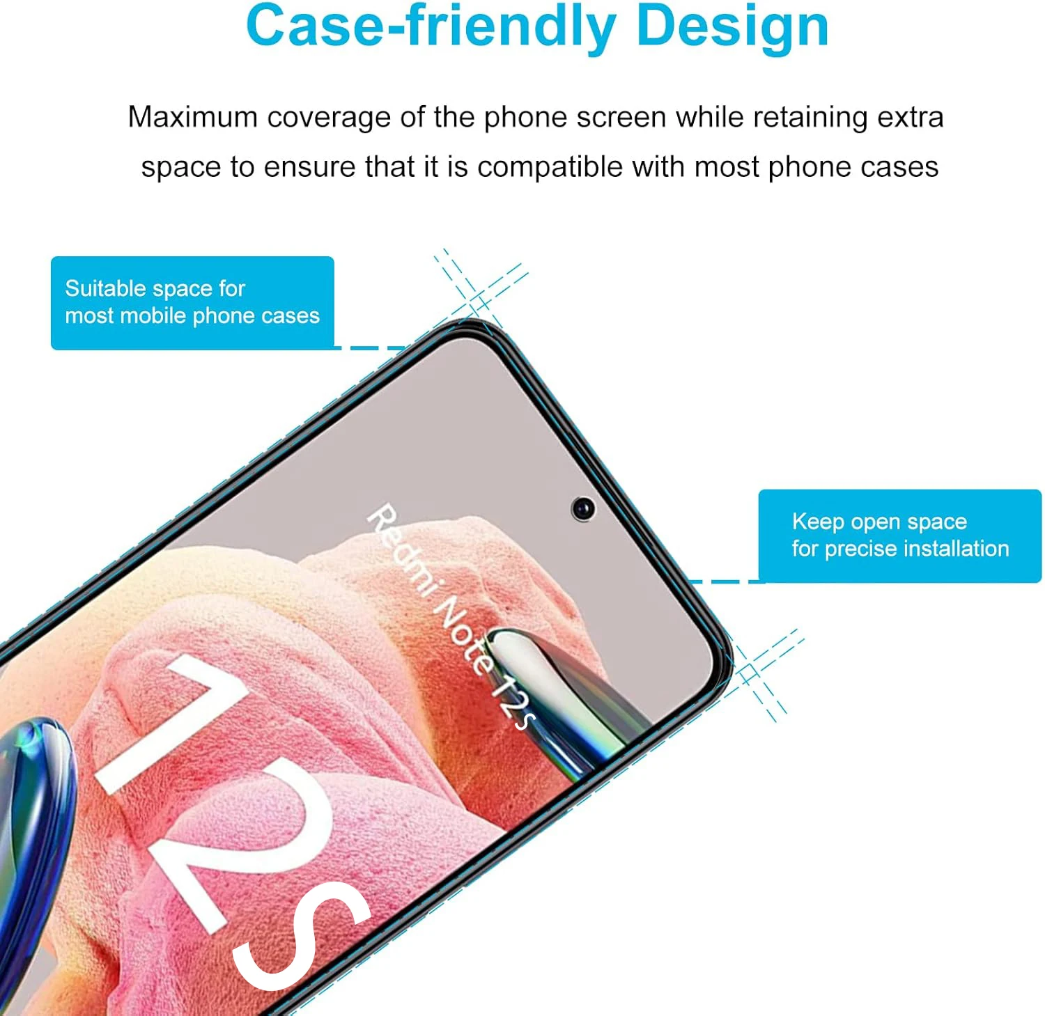 6,43 Zoll gehärtetes Glas für Redmi Note 12S Displayschutzfolie – Detail 3