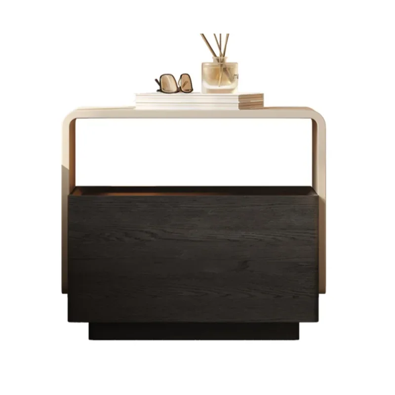 Italian minimalist suspended bedside table Nordic style solid wood storage side