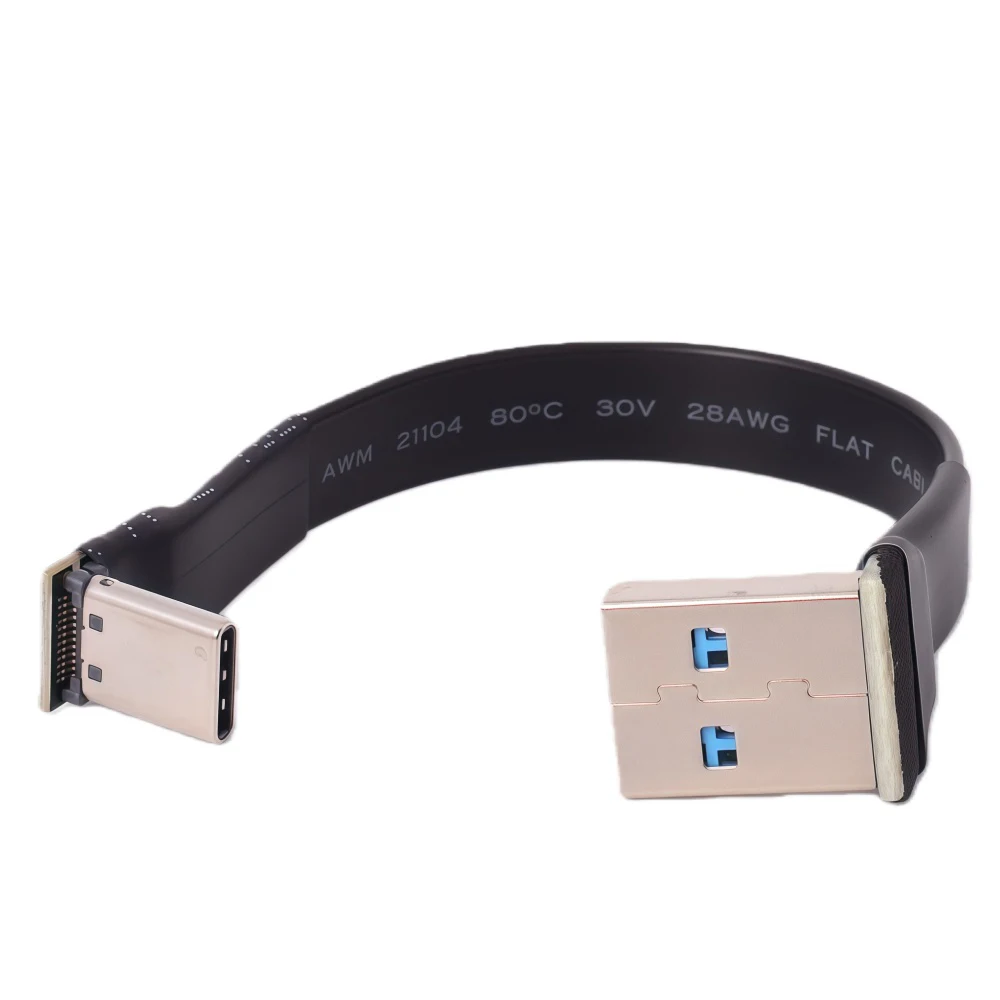 ADT-Link USB 3.1 Gen2 Type C USB-C To Type A USB-A Flat Ribbon Data Cable 10Gbs Male To Female USB-Device FPC FPV Adapter 3cm-3m