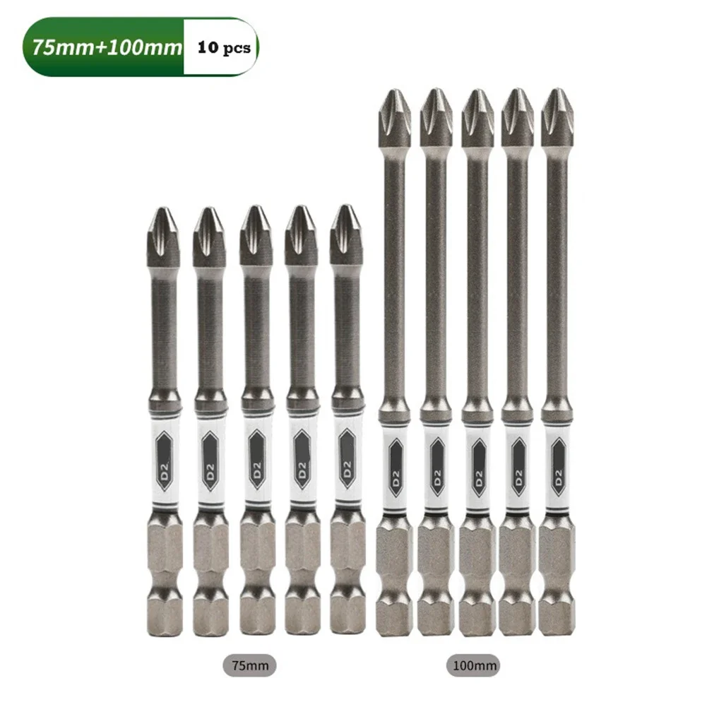 Jeu d'embouts de tournevis magnétiques à tête cruciforme hexagonale, lot de perceuse à percussion, Torx, 1/4, 10 pièces