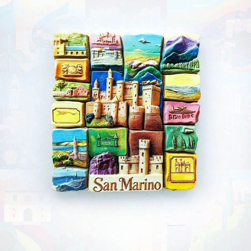 San Marino Castle Fridge Magnet - Iconic 3D Hilltop Fortress Souvenir Unique Historic Republic Gift for Travel & Medieval Decor