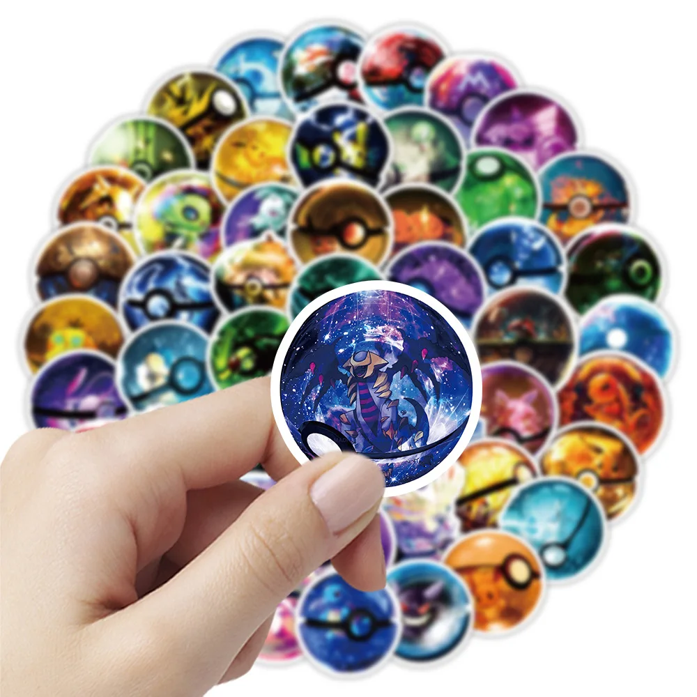 

10/60PCS Funny Pokemon Ball Stickers Cute Cartoon Decals DIY Skateboard Phone Bike Notebook Bike Fridge Car Sticker Toy Gifts