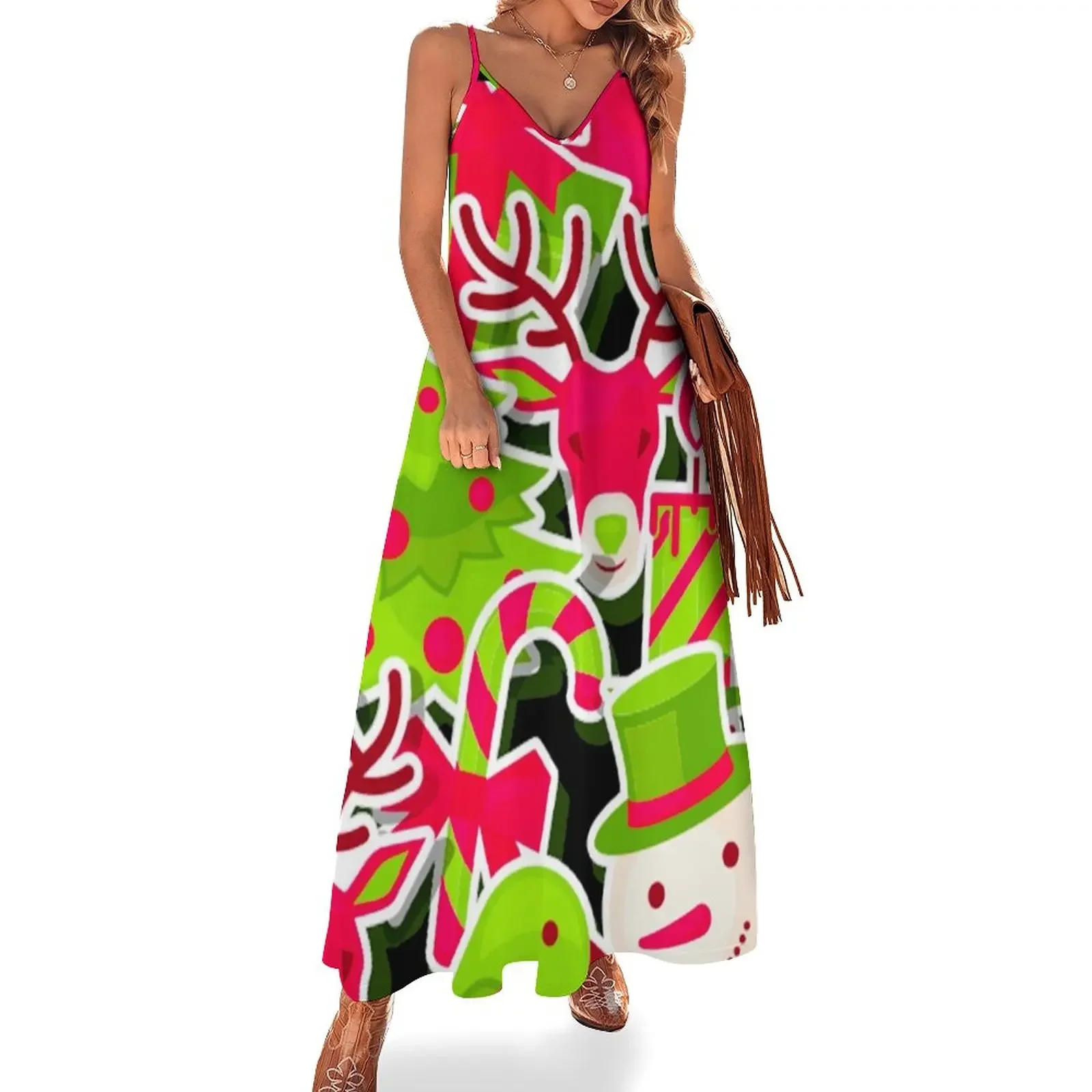 

Christmas Pattern Sleeveless Dress Clothing cocktail dresses elegant and pretty women's dresses dress for women 2025