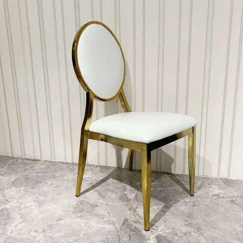 Silla dorada para mesa de comedor, Mueble de salón, ocio, lujo, estilo nórdico, Mueble de cocina, Muebles para sala de estar CC50CY