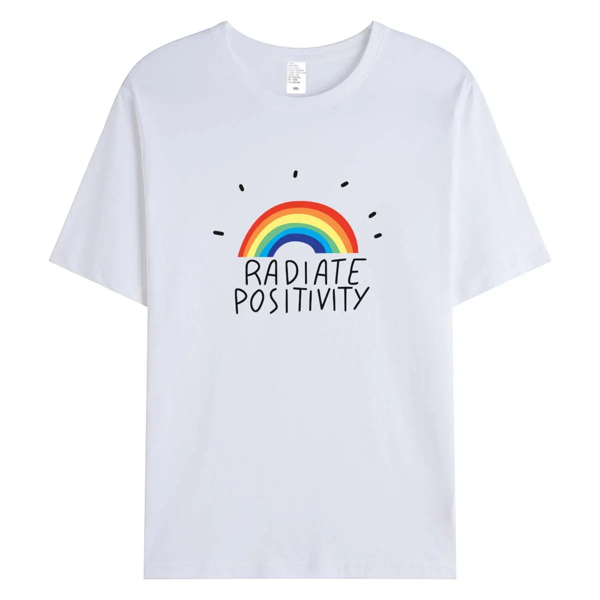 Damskie koszulki T-shirt z tęczowym nadrukiem, damska bawełniana koszulka, moda damska 2025, odzież damska, krótki rękaw, damskie topy — zdjęcie 3