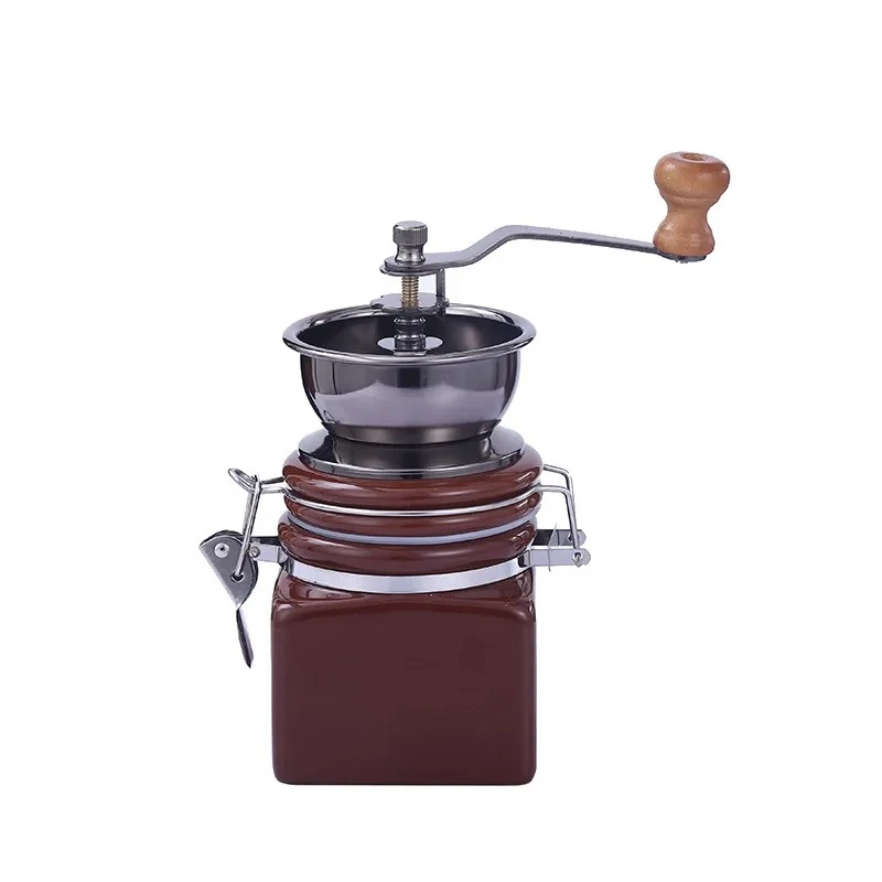 Coffee Bean Grinder Portable Coffee Bean Grinder Manual Coffee Grinder Square Can Sealed Can Home Commercial