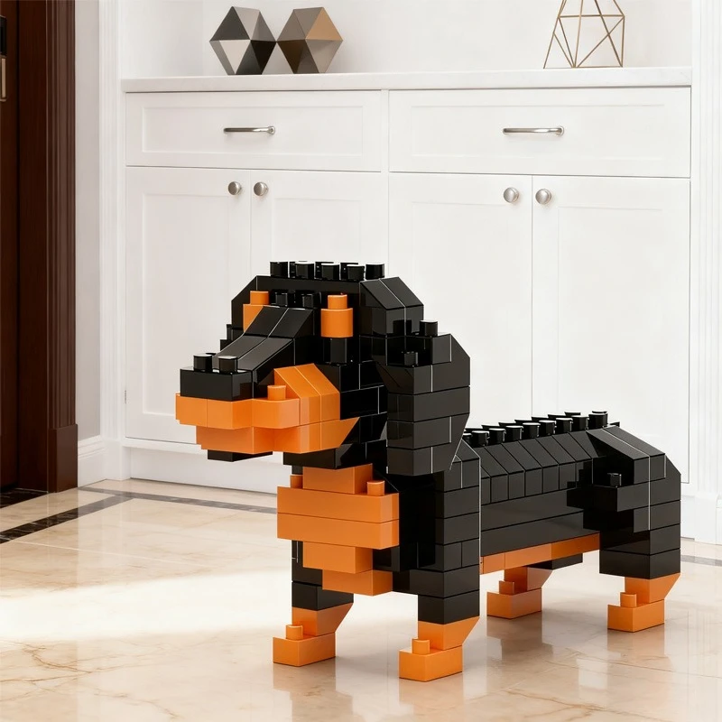 New Hot Sales Mini Dachshund Dog Building Blocks Toy for Detailed and Lifelike Design,  Fun and Educational Construction Set