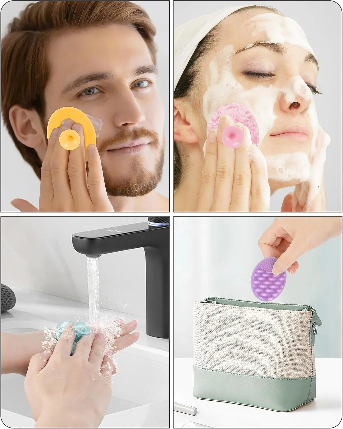 Soft Silicone Facial Cleansing Brush, Exfoliating Pore Cleaner for Blackheads & Acne, Deep Cleansing Face Scrubber
