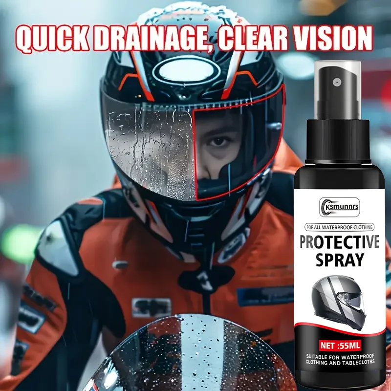 Motorcycle Helmet & Car Anti-Fog Spray: Durable Nano Coating, Enhances Visibility, Fits All Helmets & Vehicles
