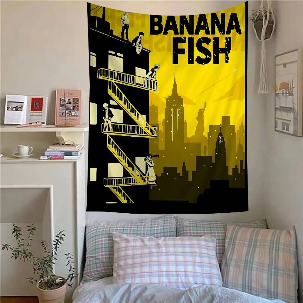 Realistic Themes B-BANANA FISH Anime Hippie Wall Hanging Tapestries Bohemian Wall Tapestries Mandala INS Home Decor