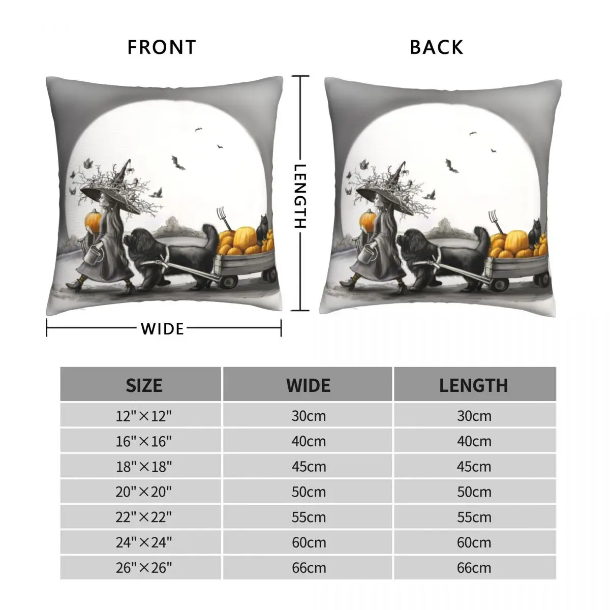 Garden Witch Newfie Pillowcase Polyester Linen Velvet Creative Zip Decorative Throw Pillow Case Home Cushion Case 45x45