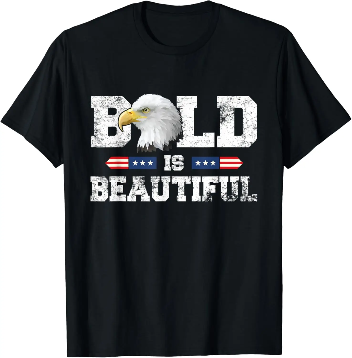 Bald Is Beautiful American Patriotic Eagle 4th of July T-Shirt