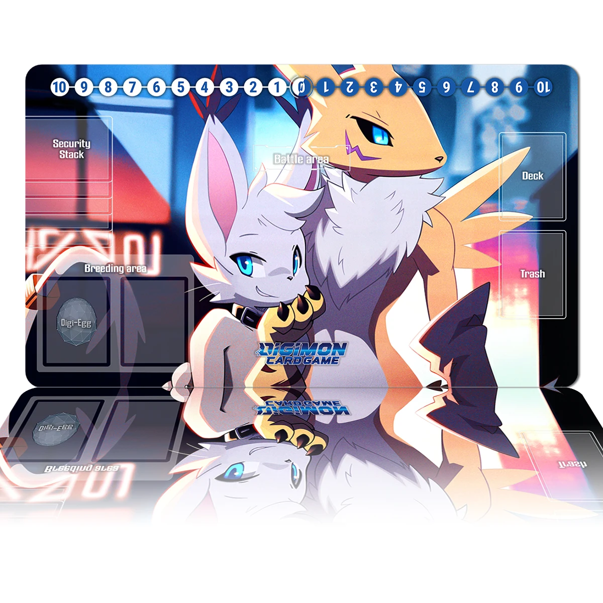 Digimon Playmat Anime Renamon TailmonTCG CCG Card Game Board Game Mat Custom Mouse Pad Desk Mat Gaming Accessories Zones Bag