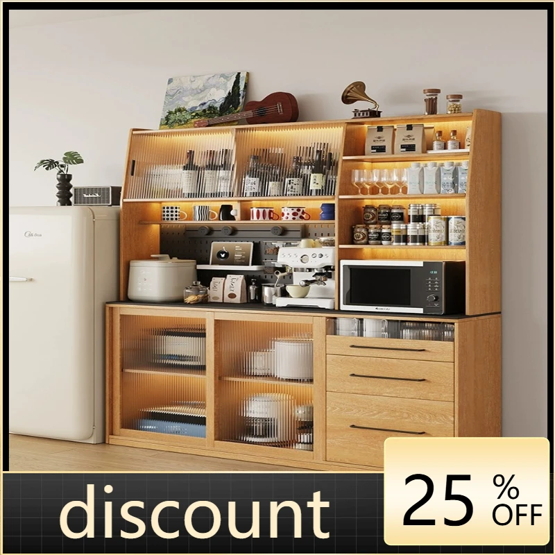 

LH side cabinet integrated against the wall kitchen household wine cabinet hole board rack