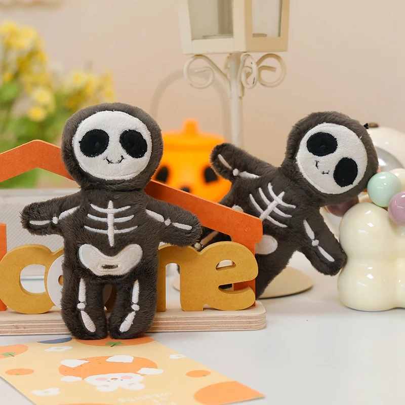 Skeleton Plush Toys Anime Cute Stuffed Dolls Creative Home Decor Halloween Gift Bag Pendant Key Chain