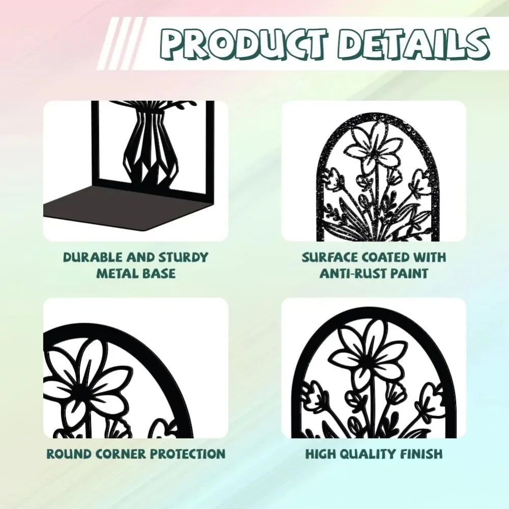 حامل سدادة معدني للأرفف المزخرفة مقاس 5.3 بوصة × 4.3 بوصة × 7.9 بوصة سدادات عصرية إبداعية شديدة التحمل للدراسة