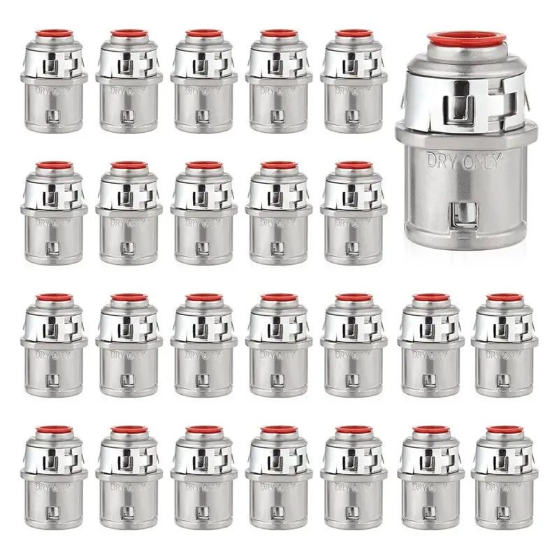 

SHGO-Metal Cable Connectors, 25 PCS Zinc Die-Cast, 3/8" Snap-In Conduit Connector For Steel And Aluminum Wires