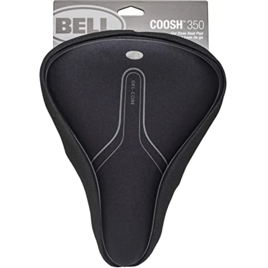 

Bicycle seat pad for road cycling, gel-filled memory foam base, black, pressure-relieving ergonomic design