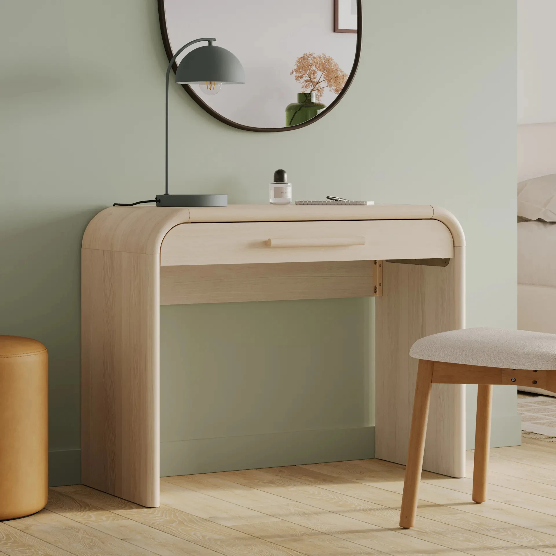^French & American Style Solid Wood Office Desk, Ash Wood Solid Wood Export Computer Desk