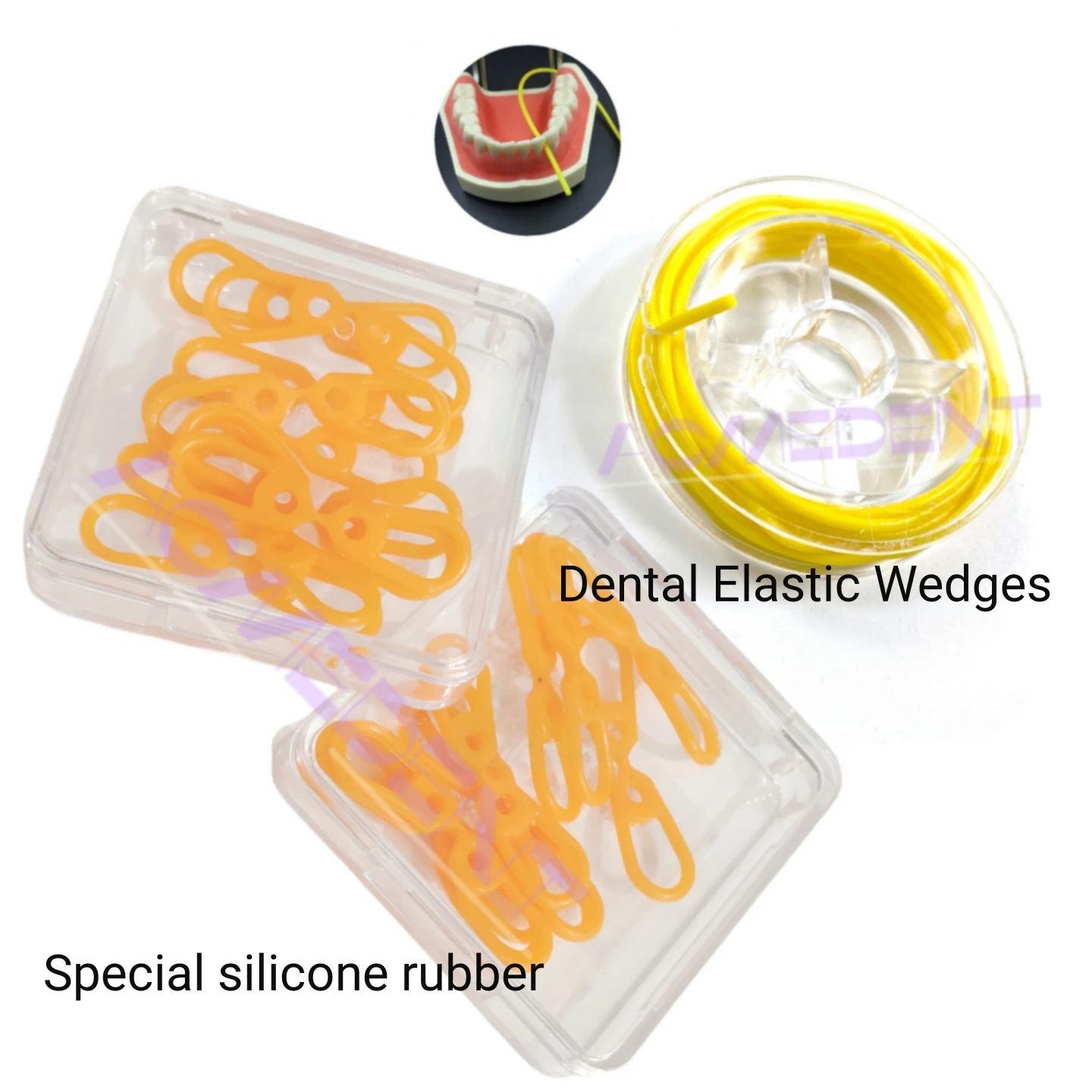 

Dental Stabilizing Latex Cord Combined Row Rubber Dam Sheets Silicone Wedges