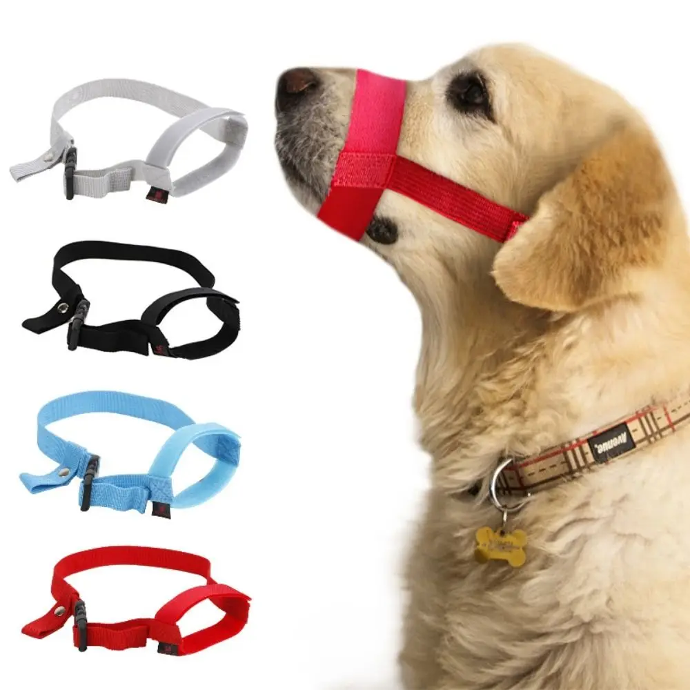 Pet Straps Mask Soft Nylon Dog Muzzle Adjustable Anti-biting Breathable Stop Barking Puppy Mouth Cover