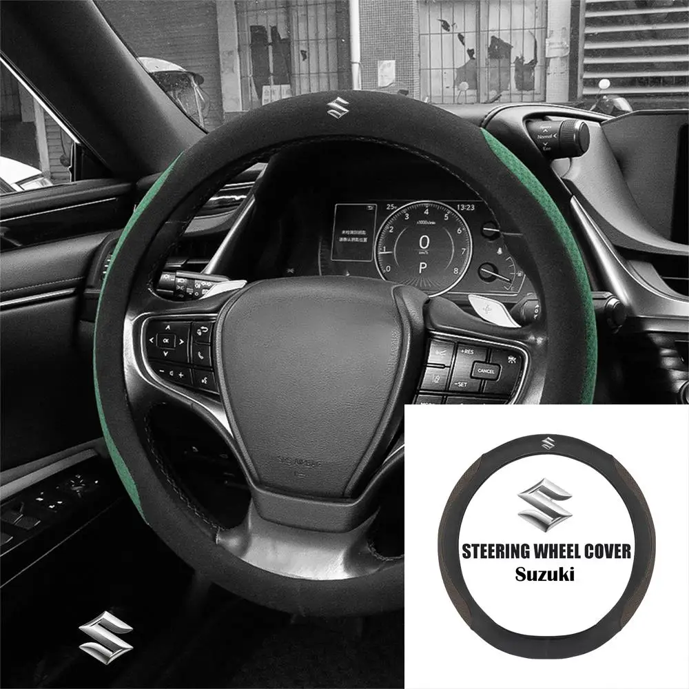 

Suede Leather Car Steering Wheel Cover Anti-Slip Auto Accessories For Suzuki Samurai S-Cross SX4 Swift Jimny Grand Vitara Ignis