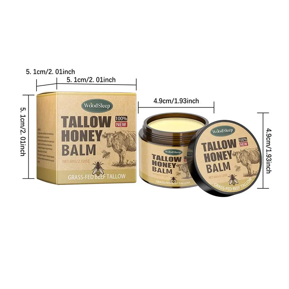 Beef Tallow Face Moisturizer Whipped Beef Tallow & Honey Balm Face & Body Skin Care Grass Fed Grass Finished Face Cream 60g