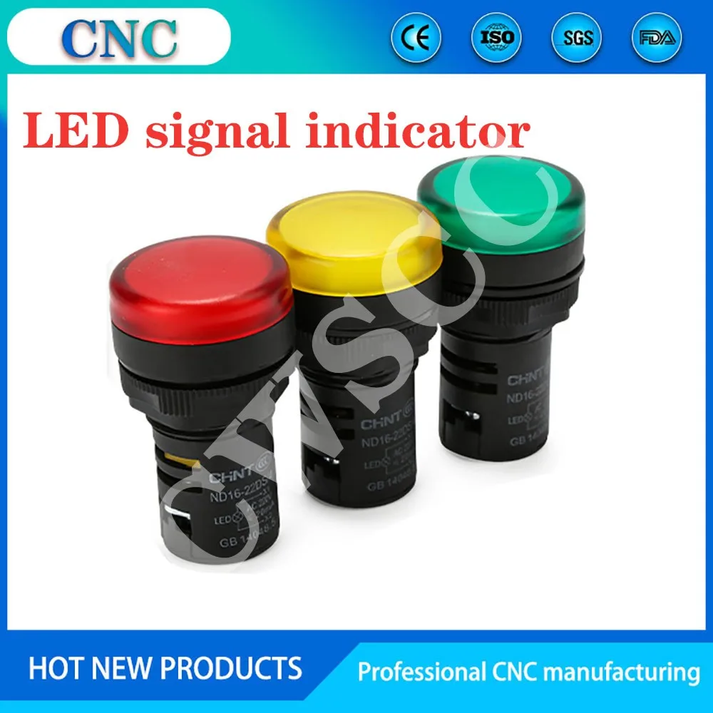 led signal light indicator ND16-22D yellow green red 24v 12v