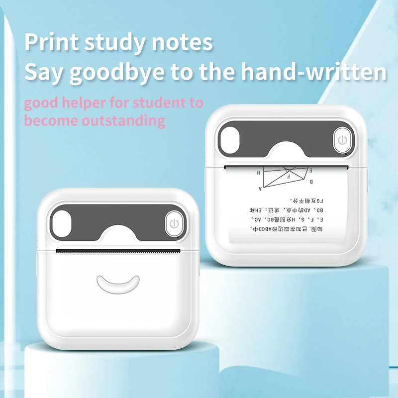 A32 mini HD printer portable sticker label Printer Bluetooth pocket thermal printer with paper for student note inkless printing