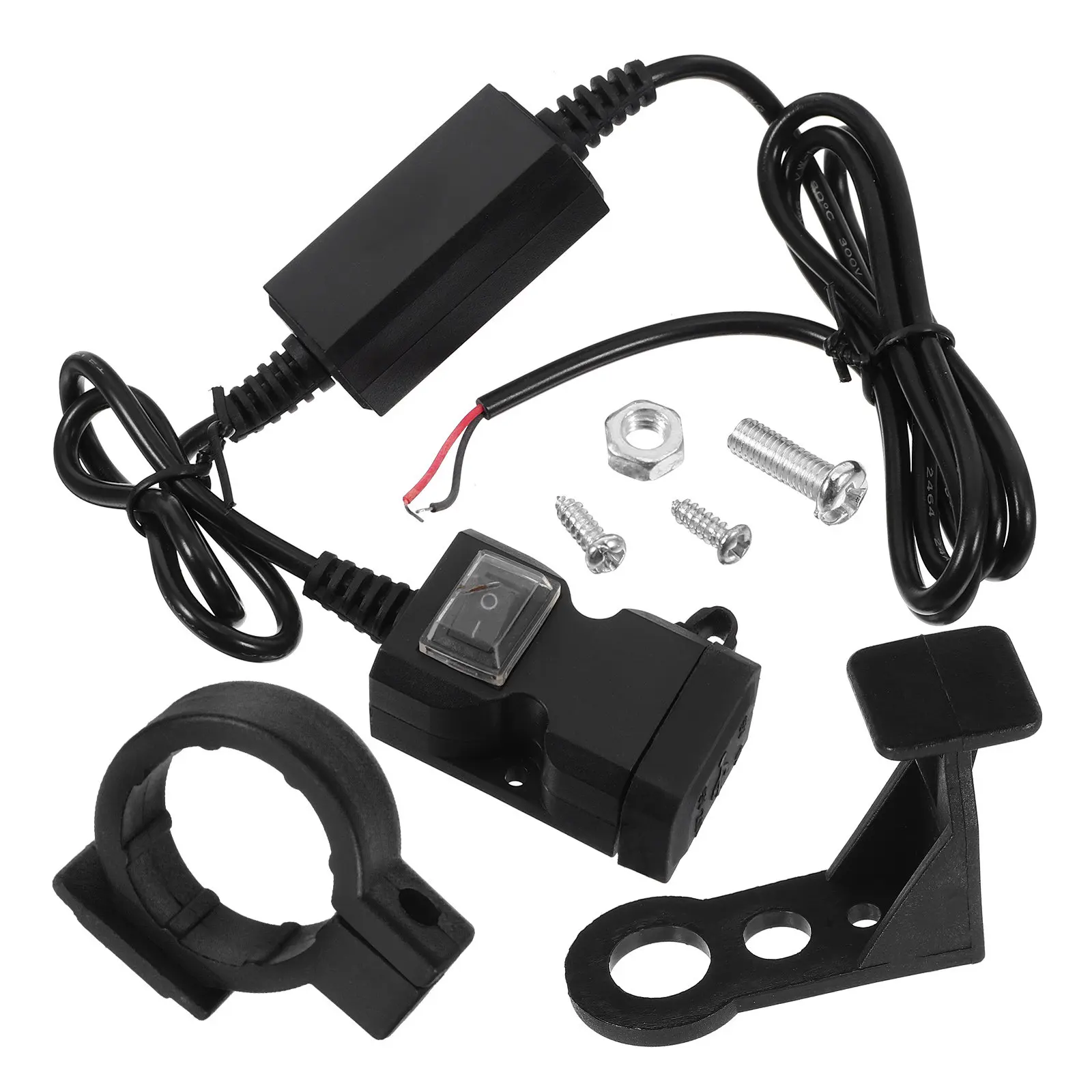 

Двухпортовое зарядное устройство для телефона на мотоцикл 5V2A, всепогодное, с USB и розеткой 12В, совместимое со всеми марками, быстрая зарядка