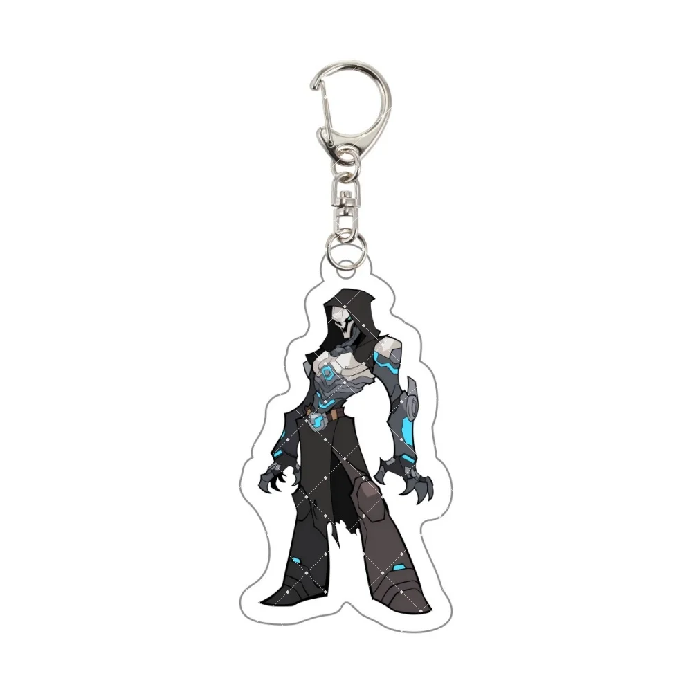 Overwatch 2 Acrylic Keychain Chibi D.Va Mercy Reaper Tracer Kiriko Keyring Cute Bag Pendant Car Cosplay Jewelry Gifts 5.5cm view 5