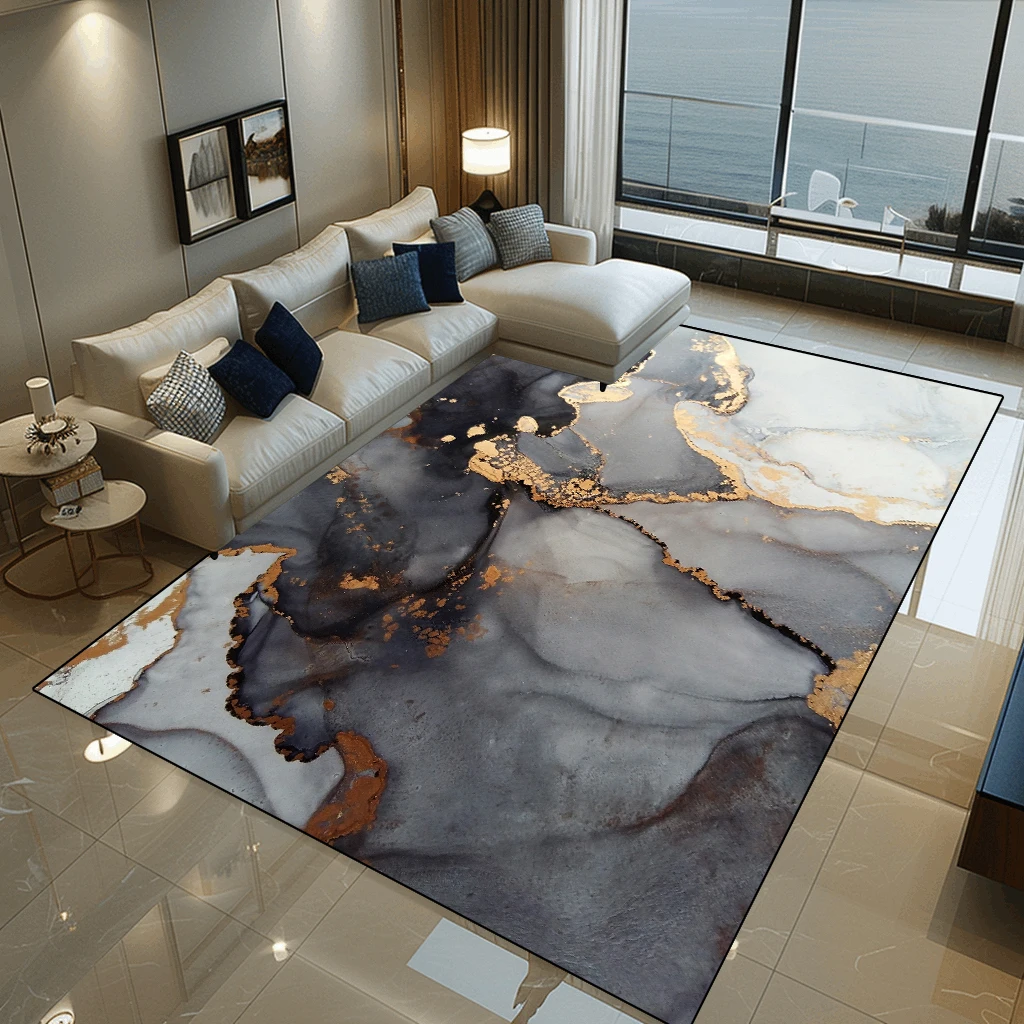 Modern Abstract Splash-ink Carpet Living Room Light Luxury Home Decor Rug Non-slip Bedroom Cloakroom Rugs Washable Floor Mat