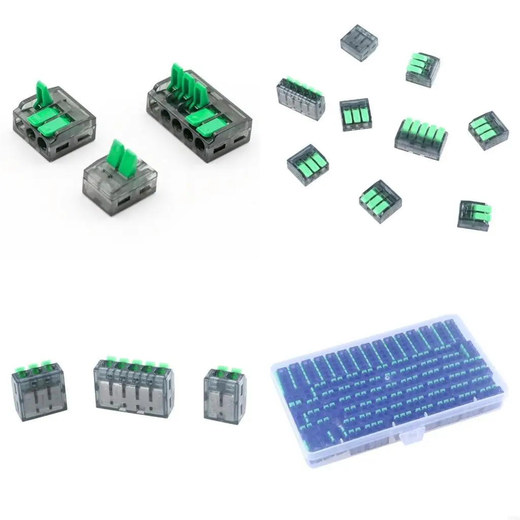  75Pcs Electrical Lever Wire Connectors Fast Connection Terminals 2/3/5 Conductors Electric Connection Clamps Easy to Use