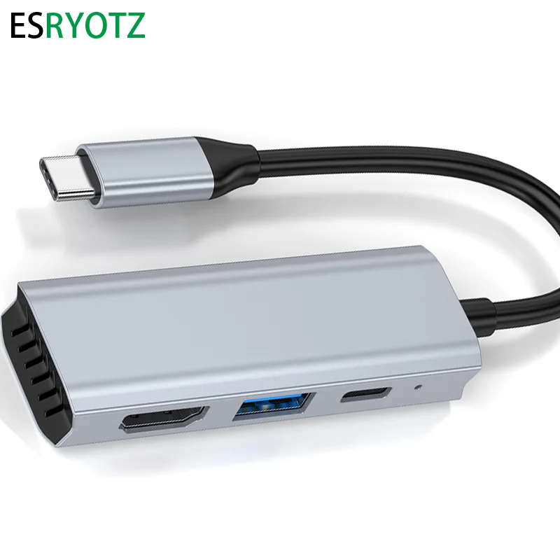 Type-C 3 IN 1 Docking Station USB-C To 4K HDMI-Cpmpatible USB-A hub PD 100W 5Gbps High Speed Transmission for computer