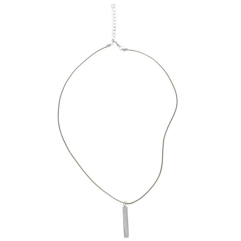 Fashonable Long Column Pendant Necklace Sturdy Alloy Stylish Adjustable Chain Versatile Jewelry for Modern Ladies