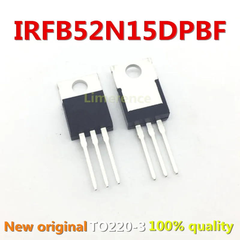 100% nuevo 50 unids/lote original MOSFET IRFB52N15DPBF 150V51A  IRFB52N15D TO-220 Transistor