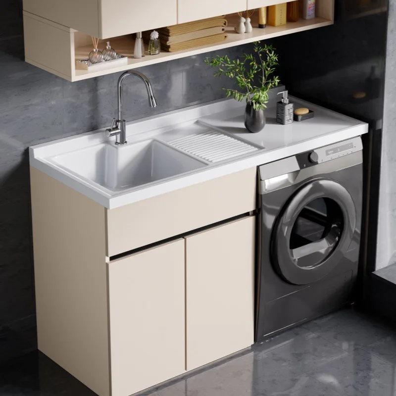 Laundry cabinet Honeycomb aluminum All aluminum Balcony cabinet Combination khaki washing machine significant other integrated