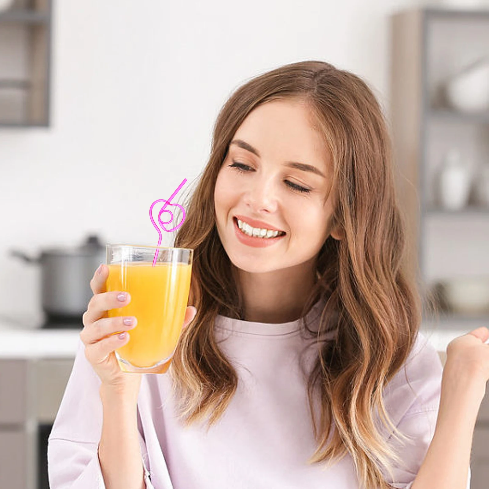 

30Pcs Artistic Curved Straws Colored Party Novelty Design Drinking Straws Fun Decorative Unique Drink Supplies