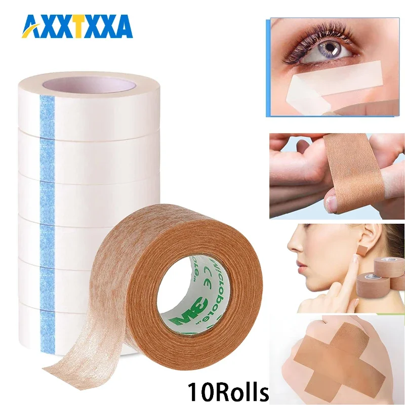 10Rolls Micropore Tape, Breathable Paper Tape , Latex-Free Paper Surgical Tape, Individually Boxed Paper Bandage Tape Rolls