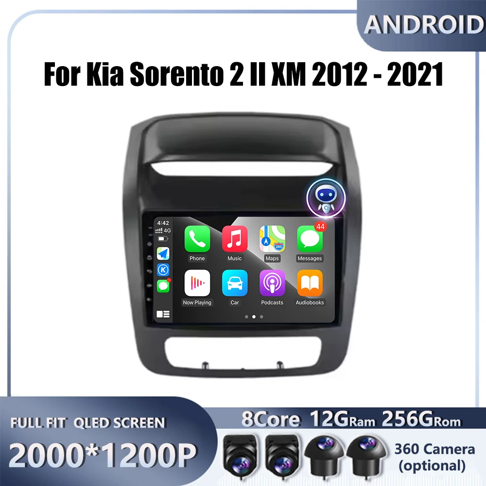 

For Kia Sorento 2 II XM 2012 - 2021 Car Android Carplay Auto Radio Navigation GPS Multimedia Video Player DSP 4G AMI WIFI