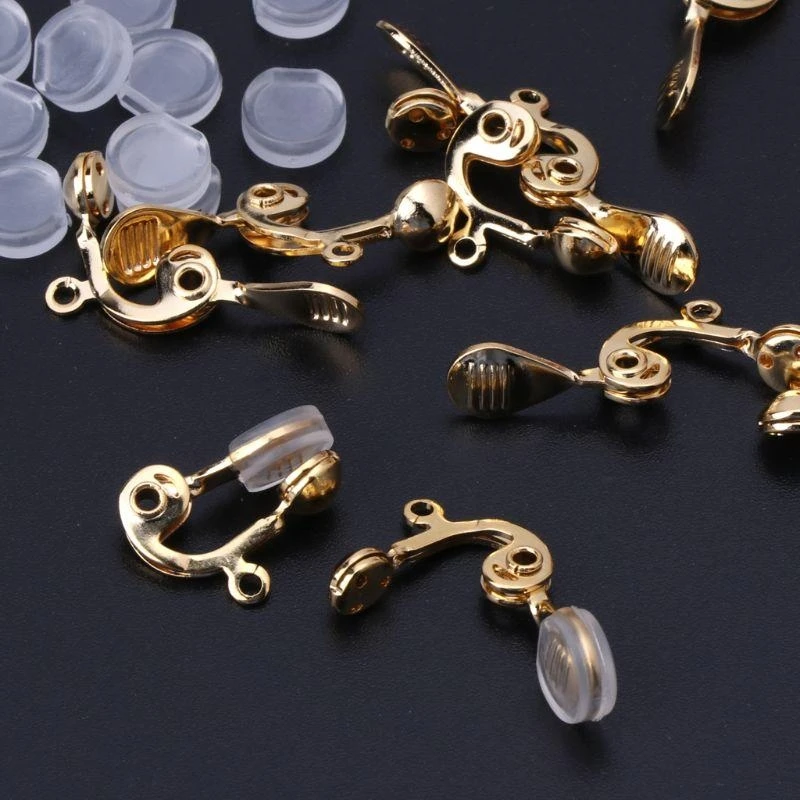 

652F 10 Pcs Ear Clip Converters Conversion Ear Needle Ear Hook to Change Ear Clip Jewelry Accessories for Non-Pierced Ears