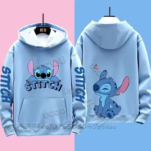 Divertido Anime Otoño Invierno hombres mujeres Sudadera con capucha chica niño Lilo y Stitch sudadera Manga 3D de gran tamaño Unisex pulóver sudaderas con capucha