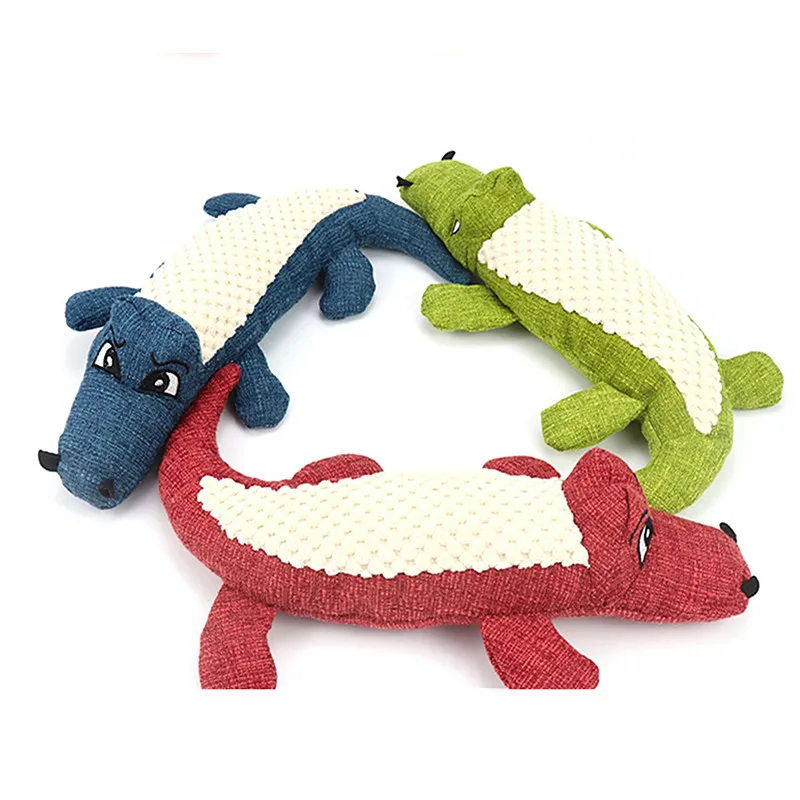 New Dog Plush Toys Simulated Crocodile Bite Resistant Pet Toys Linen Molars Teeth Cleaning Dog Toys Pet Accessories