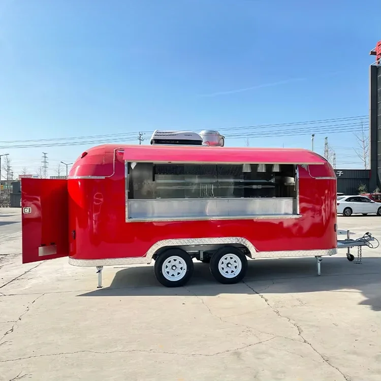 Chinese Custom Carritos De Comida Fast Food Track Mobile Coffee Shop Airstream Pizza Fast Food Trailer with Full Kitchen