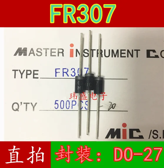 10 pieces   FR307 DO-27 3A/1000V MIC