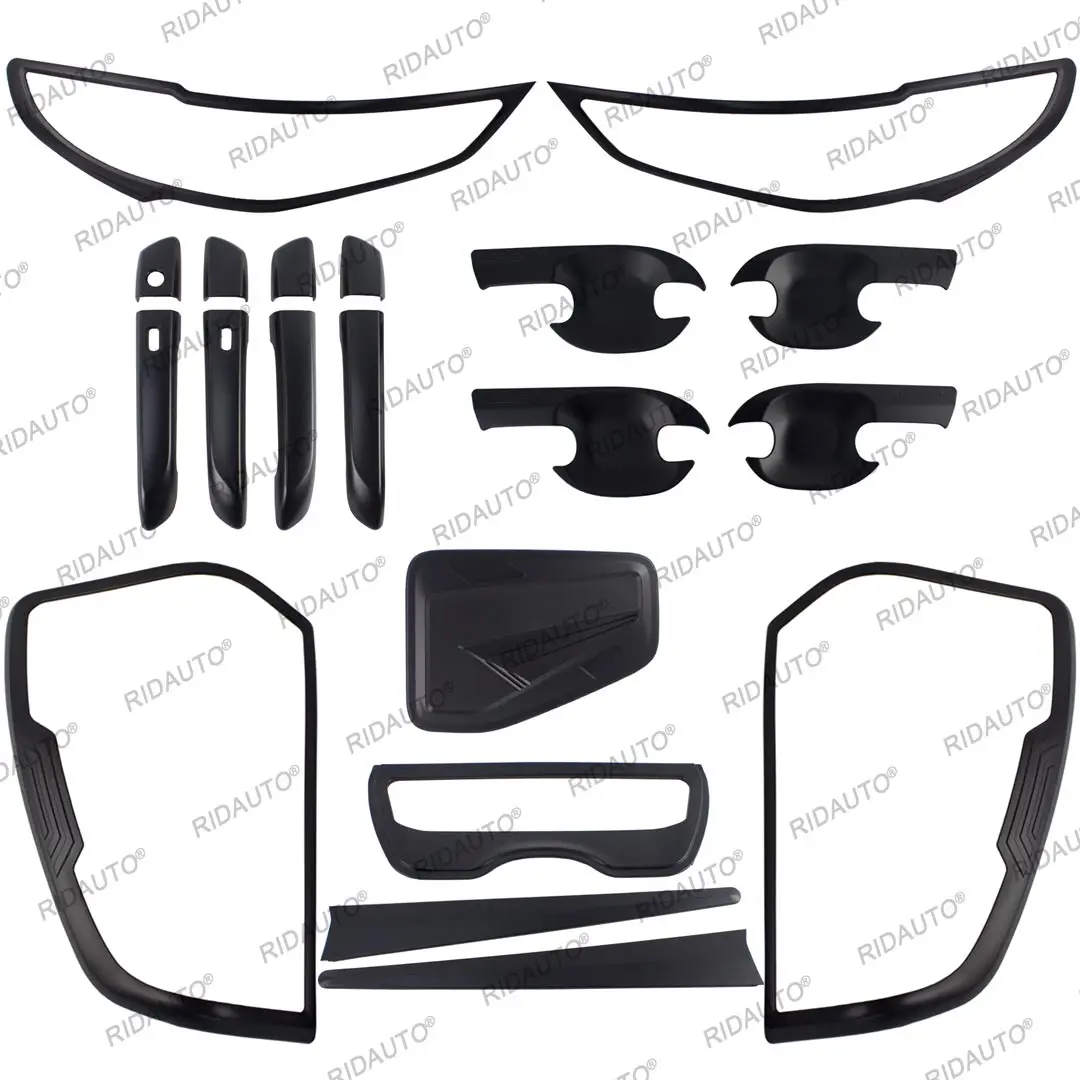 Matte Black Body Cover Kit Decoration Tuning Light Cover Garnish Trims Protection For Mazda BT50 2021 2022 2023 2024 Accessories