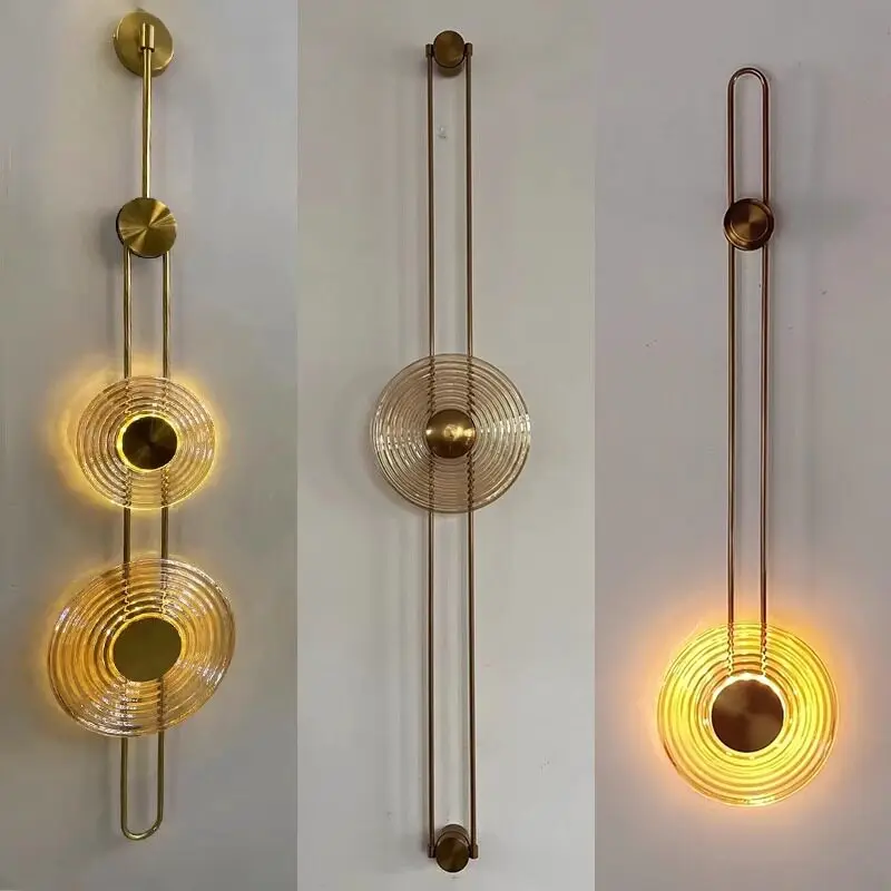 

Light luxury creative background wall restaurant hotel sales department corridor aisle model room club KTV long wall lamp