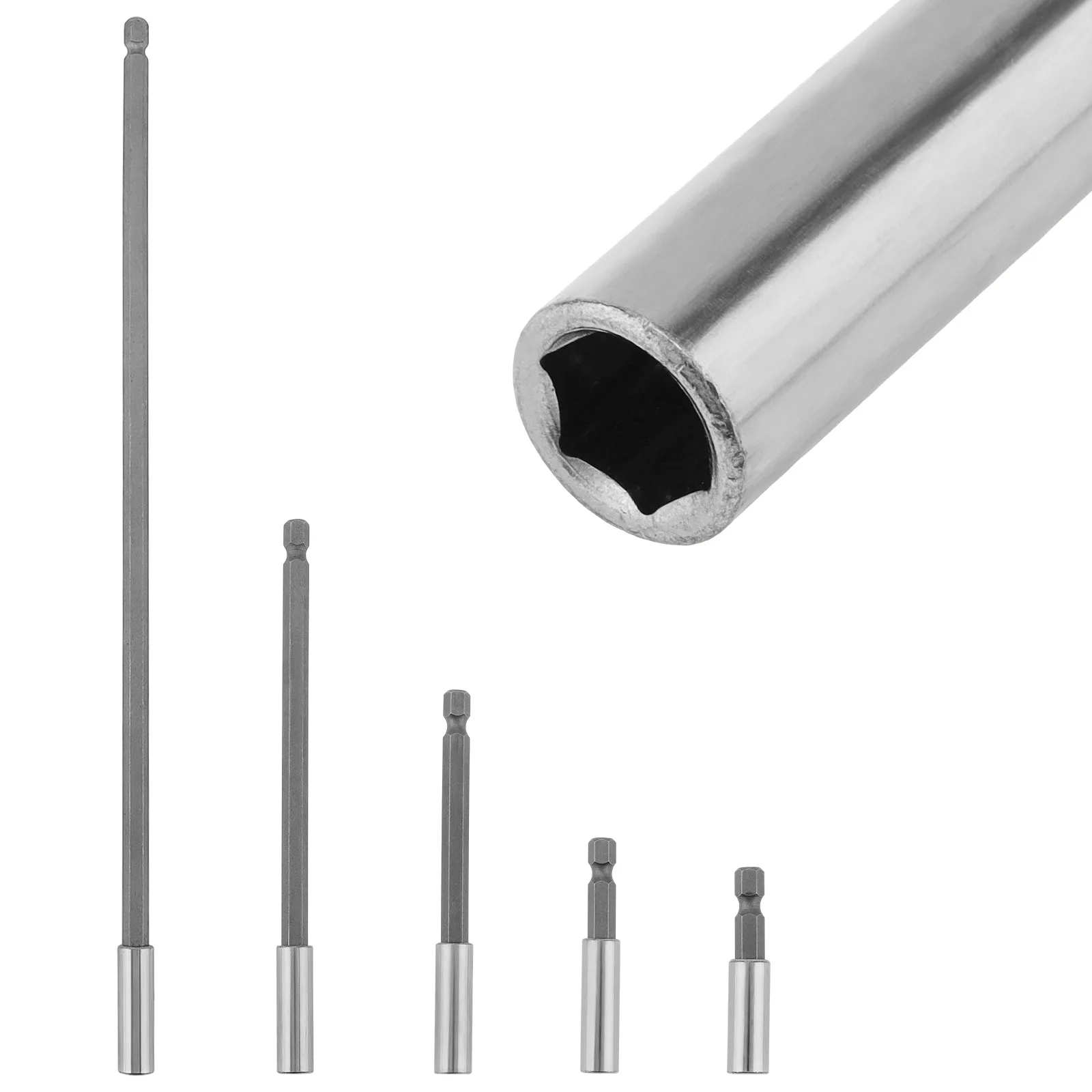 

1/4 inch Magnetic Hex Shank Drill Extension Bit Holder Set for Electric Drill Screwdriver 50 60 100 150 300 mm Socket Extender