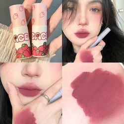 Lovely Strawberry Matte Liquid Lipstick Velvet Nude Red Lip Gloss Long Lasting Non-stick Cup Lip Mud Tint Cream Makeup Cosmetics