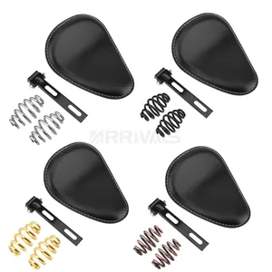 Motorrad -Leder -Sattelsitz, schwarzes Leder -Retro -Solo für Harley Custom Chopper Bobber Honda Yamaha Kawasaki Suzuki 8 Hauptverkaufslyder - №1